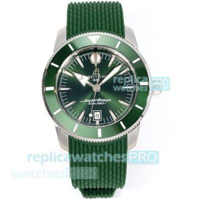 Swiss Replica BLS Factory Breitling Superocean Heritage B31 Green Dial Rubber Strap Watch 